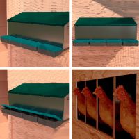 Гнездо для кур несушек HobbyFarm 4 секции наружное крепление с яйцесборником