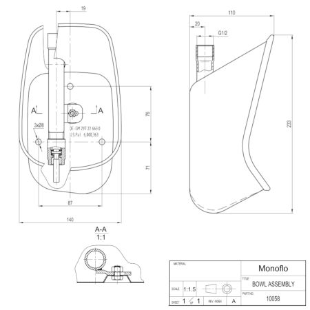 Поилка ниппельная с чашей для поросят до 35 кг 1/2" внутреннее верхнее подключение
