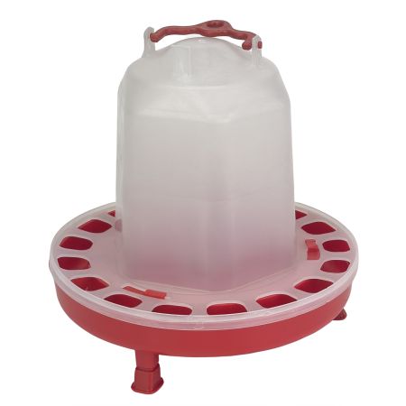 Поилка вакуумная 10 л с винтовой пробкой и ручкой на ножках для кур, домашней птицы