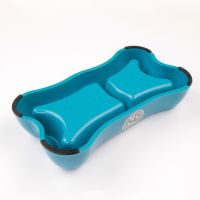 Миска двойная, 26.5x15x5 см, 300+250 мл, голубой Миска двойная, 26.5x15x5 см, 300+250 мл, голубой