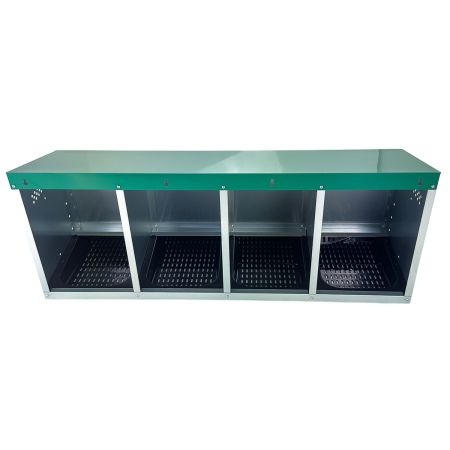 Гнездо для кур несушек HobbyFarm 4 секции наружное крепление с яйцесборником