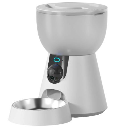 Автокормушка Petwant F17C 4 л  для сухого корма с HD камерой, миска из нержавеющей стали, белая