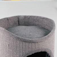 Когтеточка-домик 40х40х45 см, серый