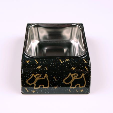 Миска для собак и кошек, 18.5x12x4.5 см, 400 мл, собака, черный