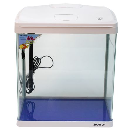 Аквариум Boyu EC-400 панорамный, 33 л, с фильтром и LED-лампой, белый
