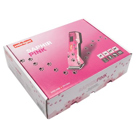 Машинка Heiniger Saphir Pink для стрижки животных, собак, кошек с 2-я аккумуляторами и лезвием #10 1,5 мм "red line"