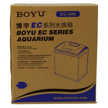 Аквариум Boyu EC-400 панорамный, 33 л, с фильтром и LED-лампой, белый