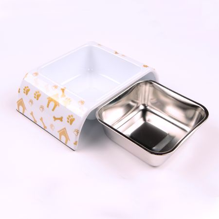 Миска для собак и кошек, 18.5x12x4.5 см, 400 мл, домик, белый