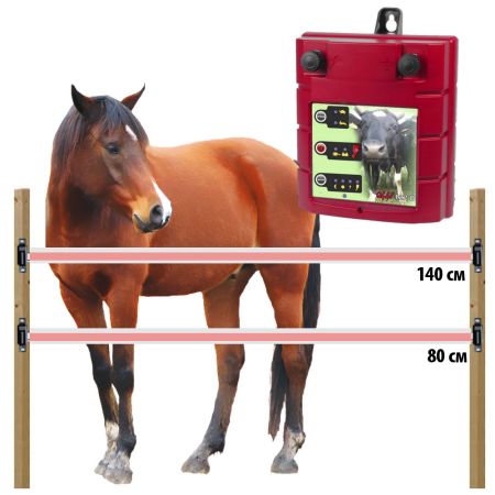 Комплект электропастуха Olli для лошадей 12/220В на 1000 м Комплект электропастуха Olli для лошадей 12/220В на 1000 м