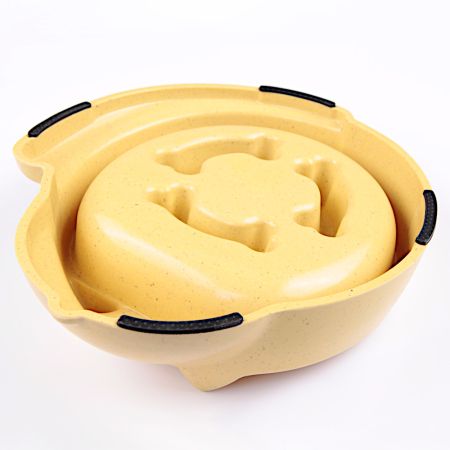 Миска для медленного кормления, 26.9x23.2x7.2 см, 700 мл, желтый