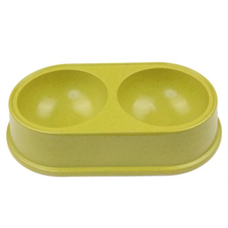 Миска двойная, 26.5x15х5.5 см, 290+290 мл, зеленый