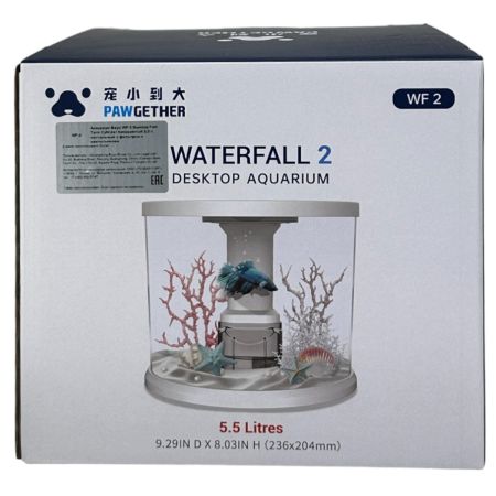 Аквариум Pawgether WF-2 панорамный 5,5 л, настольный с фильтром и светильником