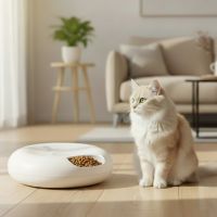 Автокормушка Petzengo PF13 LED для сухого и влажного корма c охлаждением, белая