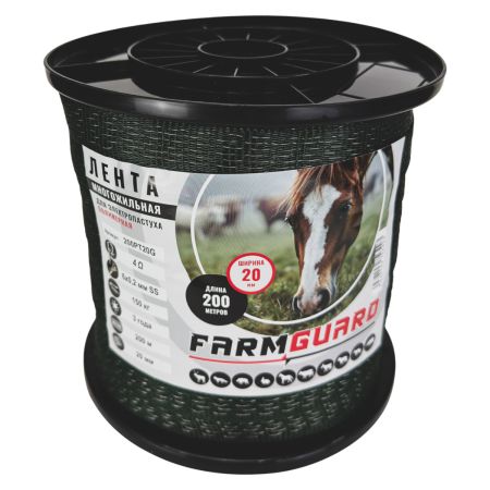 Лента для электропастуха FarmGuard зеленая 20 мм / 200 м