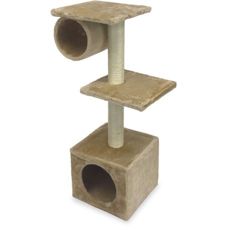 Когтеточка-комплекс 30х30х88 см с цилиндром, бежевый