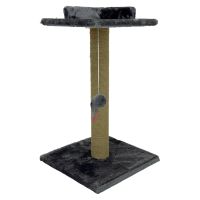 Когтеточка-лежак 35х35х60 см, c игрушкой, темно-серый