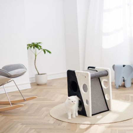 Когтеточка-домик 40х38х55 см, серый