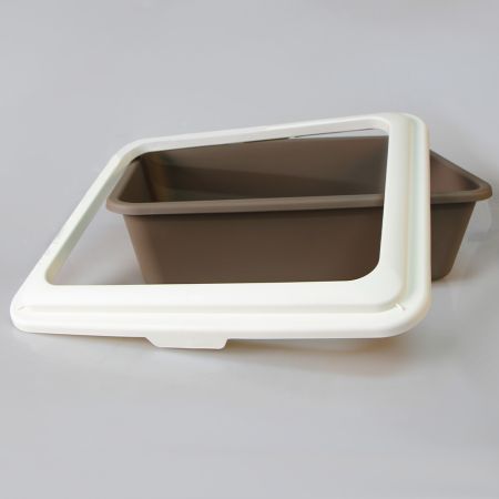 Лоток для кошек с ободком Sanitaire Range 46х38х13 см, коричневый