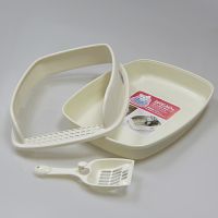 Лоток для кошек с совком Catidea 46х36х15 см, кремовый