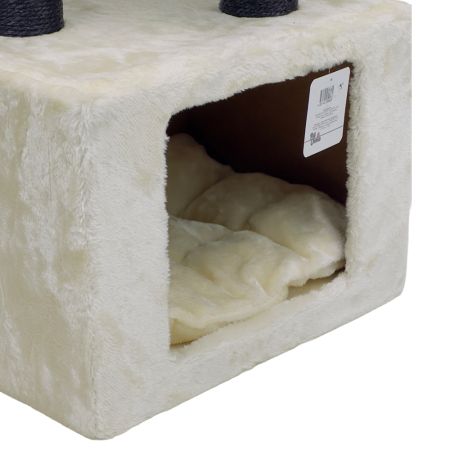 Когтеточка-комплекс 40х30х67 см, с подушками, кремовый