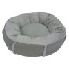 Лежак подушка Pet Choice для собак и кошек, круглый 56х56х15 см, меховой, серый
