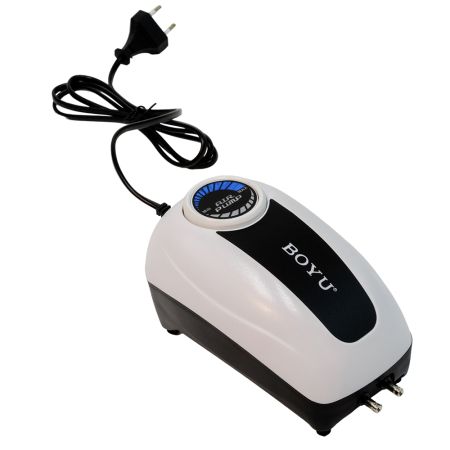 Компрессор Boyu CJY-4500 4,8 Вт для аквариума 150-300 л два канала, регулятор потока и LED подсветка
