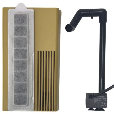 Аквариум Boyu FY-10 35 л с вакуумным карманом, отрицательным давлением, фильтром и LED-лампой, черный