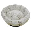 Лежак Pet Choice для собак и кошек, круглый с бортом 55х55х16 см, меховой, серый
