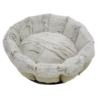 Лежак Pet Choice для собак и кошек, круглый с бортом 55х55х16 см, меховой, серый Лежак Pet Choice для собак и кошек, круглый с бортом 55х55х16 см, меховой, серый