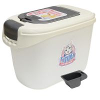 Контейнер Catidea для сухого корма на 10 л (3 - 4,5 кг), двойная крышка, совок, кремовый