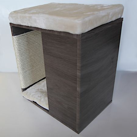 Когтеточка-пуфик 50х35х60 см, коричневый