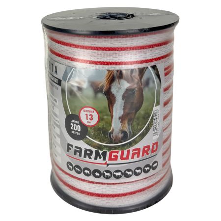 Лента для электропастуха FarmGuard красно-белая 13 мм / 200 м