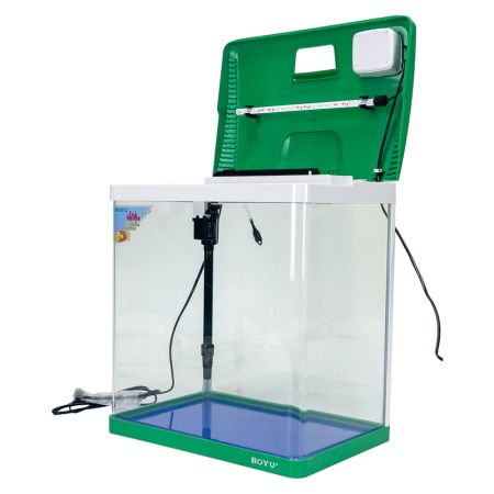 Аквариум Boyu EC-400 панорамный, 33 л, с фильтром и LED-лампой, зеленый