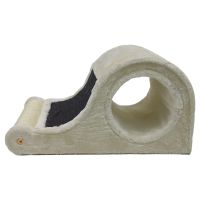 Когтеточка-волна для кошек 50х30х25 см с туннелем, кремовый