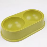 Миска двойная, 26.5x15х5.5 см, 290+290 мл, зеленый Миска двойная, 26.5x15х5.5 см, 290+290 мл, зеленый