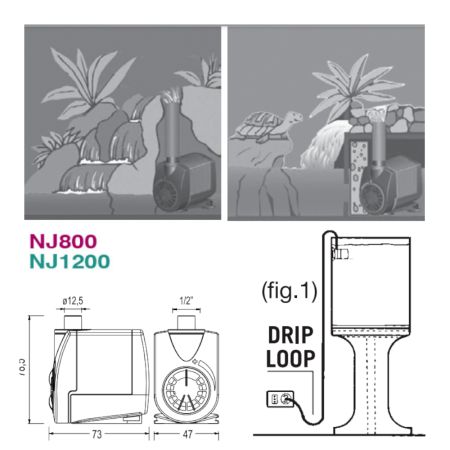 Помпа погружная для аквариума Newa Jet NJ1200 многоцелевая 1200 л/час