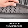 Двухслойный коврик под лоток 55х75 см для кошачьего туалета, серый 