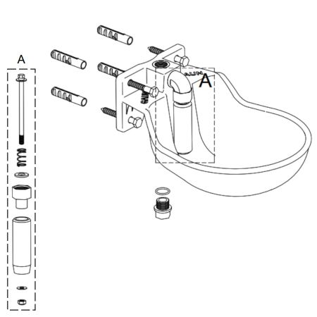 Поилка автоматическая с регулируемым клапаном для лошадей и КРС, пластик Поилка автоматическая с регулируемым клапаном для лошадей и КРС, пластик