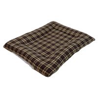 Лежанка матрас для собак 95х75х10 см, серый, клетка коричневая с красным Лежанка матрас для собак 95х75х10 см, серый, клетка коричневая с красным
