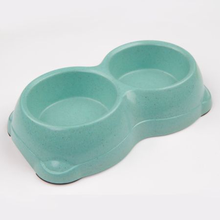 Миска двойная, 26×15×5.5 см, 250+250 мл, голубой