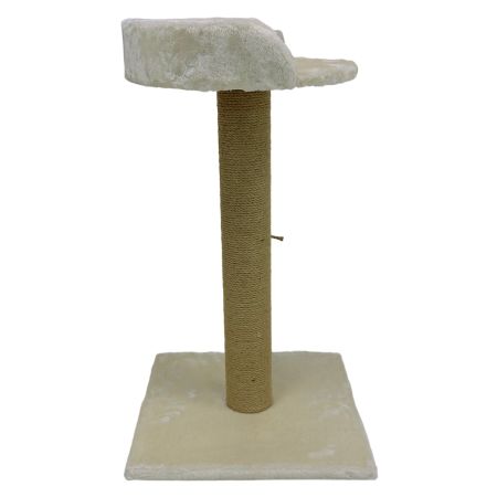 Когтеточка-лежак 40х40х70 см, с канатом, кремовый 