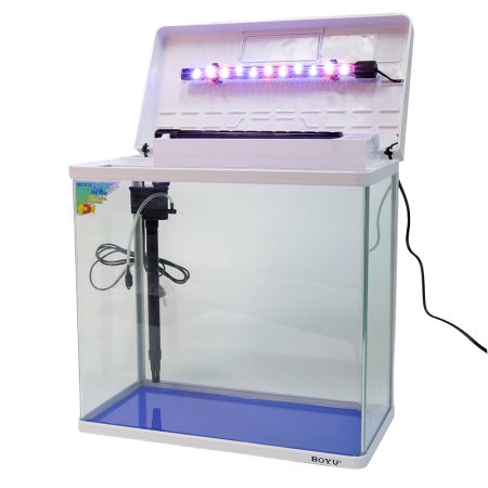 Аквариум Boyu MS-520 45 л с LED светильником и фильтром, белый Аквариум Boyu MS-520 45 л с LED светильником и фильтром, белый