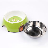 Миска со съемной чашей для собак и кошек, 14.5x14.5x5 см, 150 мл, зеленый