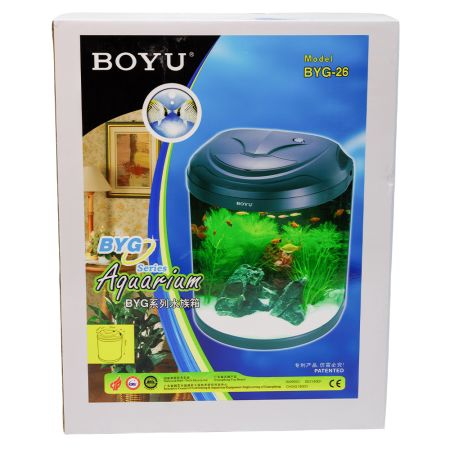 Аквариум Boyu BYG-26 полукруглый 26 л, с фильтром и освещением, черный