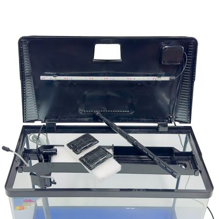 Аквариум Boyu EC-600 панорамный, 66 л, с фильтром и LED-лампой, черный