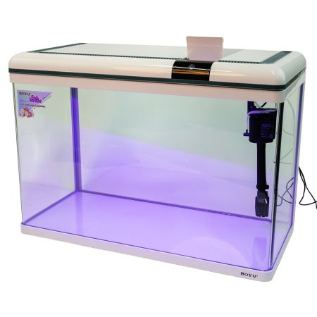 Аквариум Boyu Suspension XF-80, 128 л, панорамный, сенсорный LED светильник и фильтр, белый