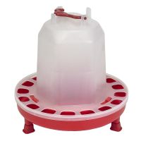 Поилка вакуумная 10 л с винтовой пробкой и ручкой на ножках для кур, домашней птицы