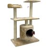 Когтеточка-комплекс с домиком 60х30х96 см, бежевый
