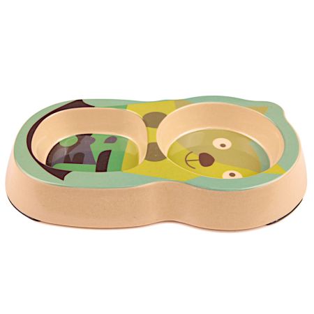 Миска двойная, 26x14.5x3.5 см, 200+250 мл, голубой