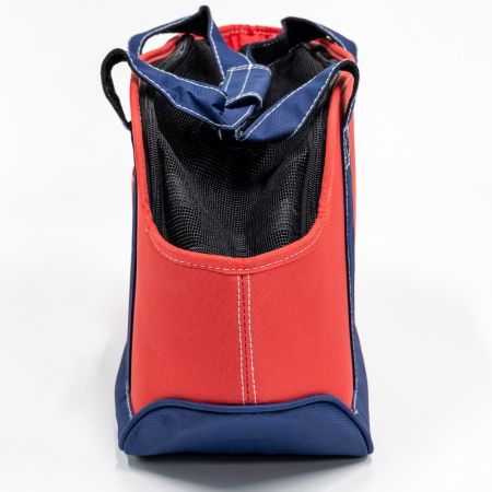 Сумка переноска с отверстием для головы для кошек и собак 44х20х27 см, красный